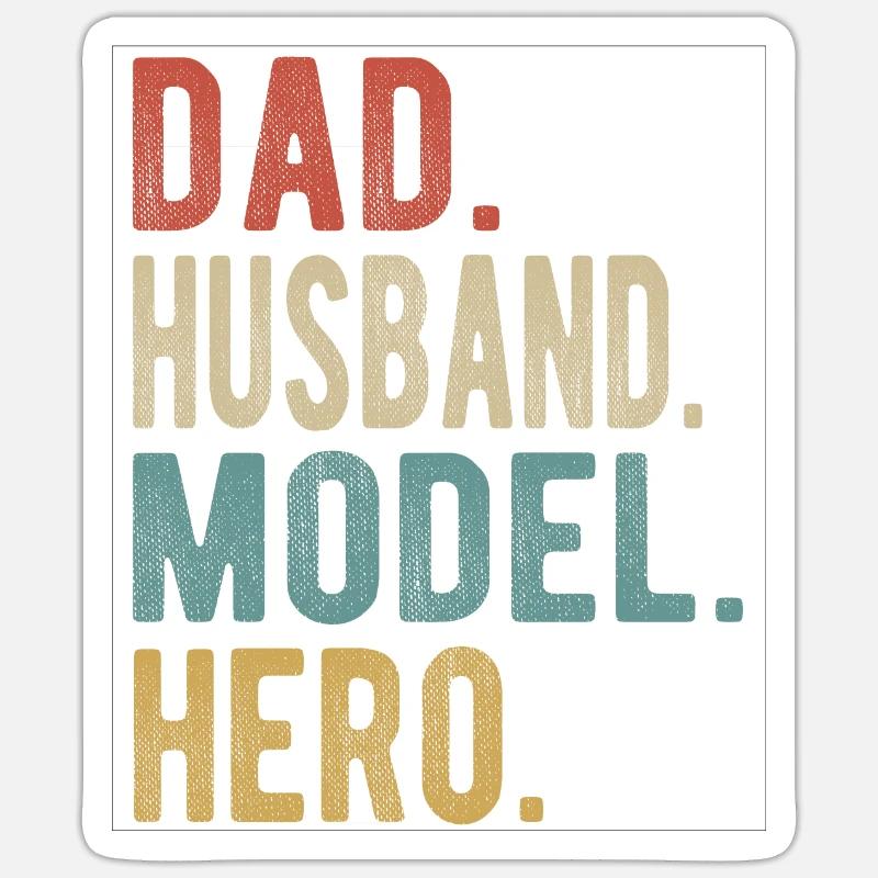 Modell Papa Ehemann Held - Sticker Größe S (10 x 10 cm) - Mattweiß