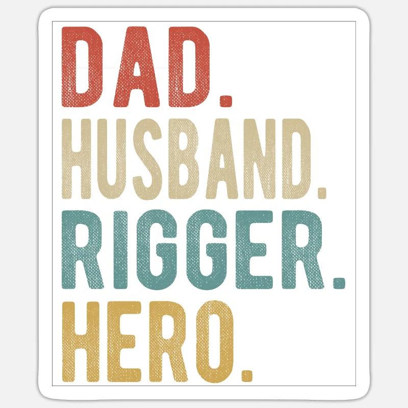Rigger Papa Ehemann Held Sticker Größe S (10 x 10 cm)