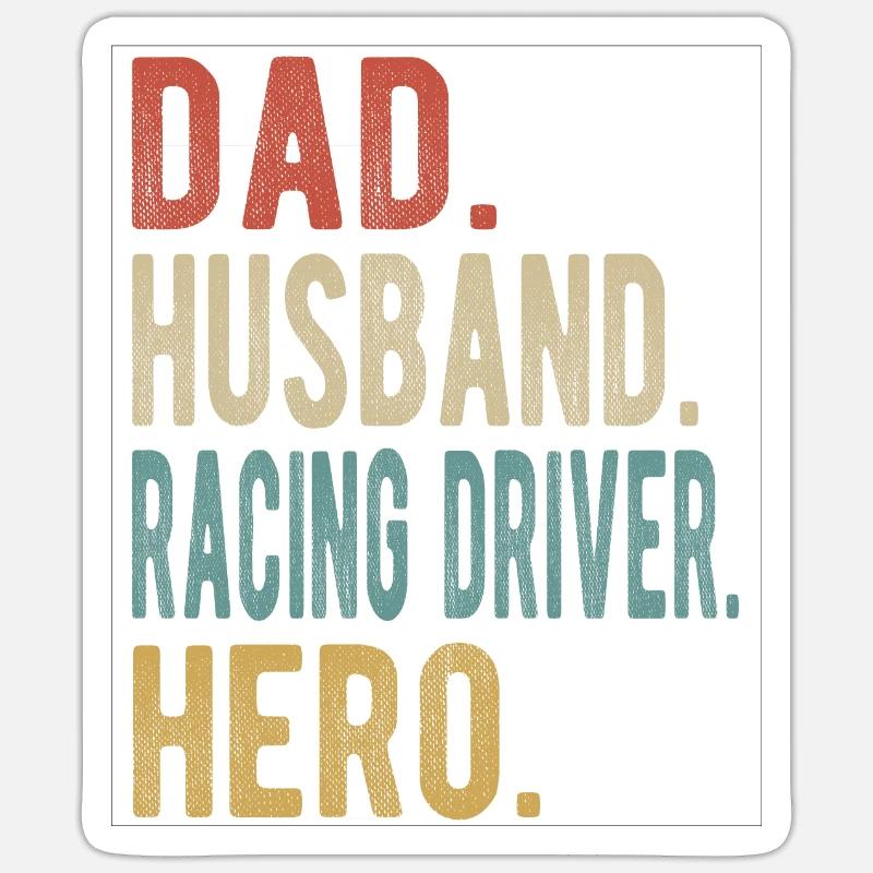 Rennfahrer Papa Ehemann Held Sticker Größe S (10 x 10 cm)