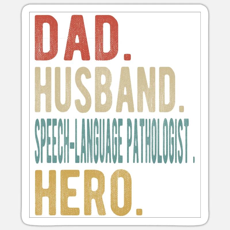 Sprachenpathologe Papa Ehemann Held - Sticker Größe S (10 x 10 cm) - Mattweiß