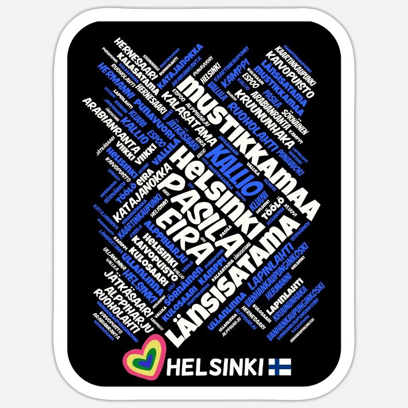 Helsinki - Sticker size S (10 x 10 cm) - white matte