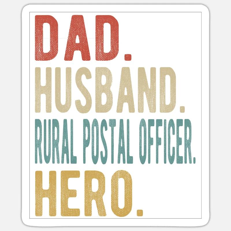 Ländlicher Briefzusteller Papa Ehemann Held Sticker Größe S (10 x 10 cm)