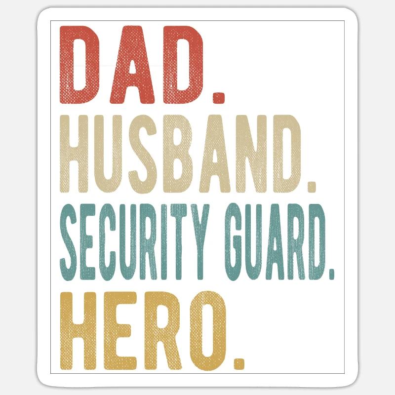 Sicherheitsbeamter Papa Ehemann Held Sticker Größe S (10 x 10 cm)