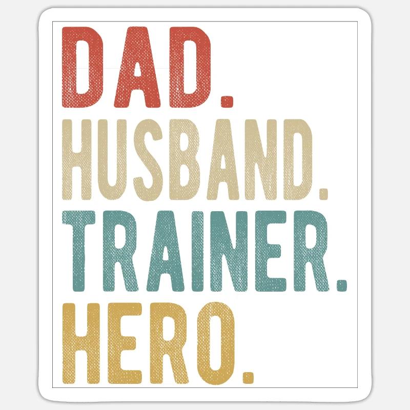 Trainer Papa Ehemann Held - Sticker Größe S (10 x 10 cm) - Mattweiß