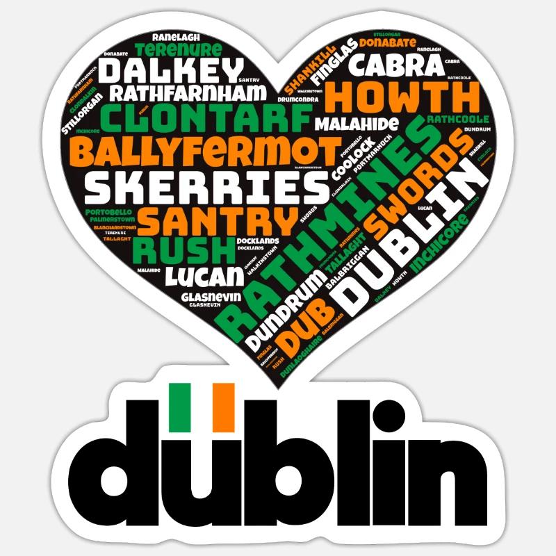 Dublin - Sticker taille S (10 x 10 cm) - blanc mat