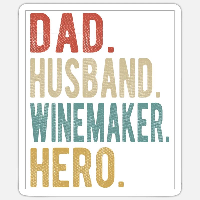 Winzer Papa Ehemann Held - Sticker Größe S (10 x 10 cm) - Mattweiß