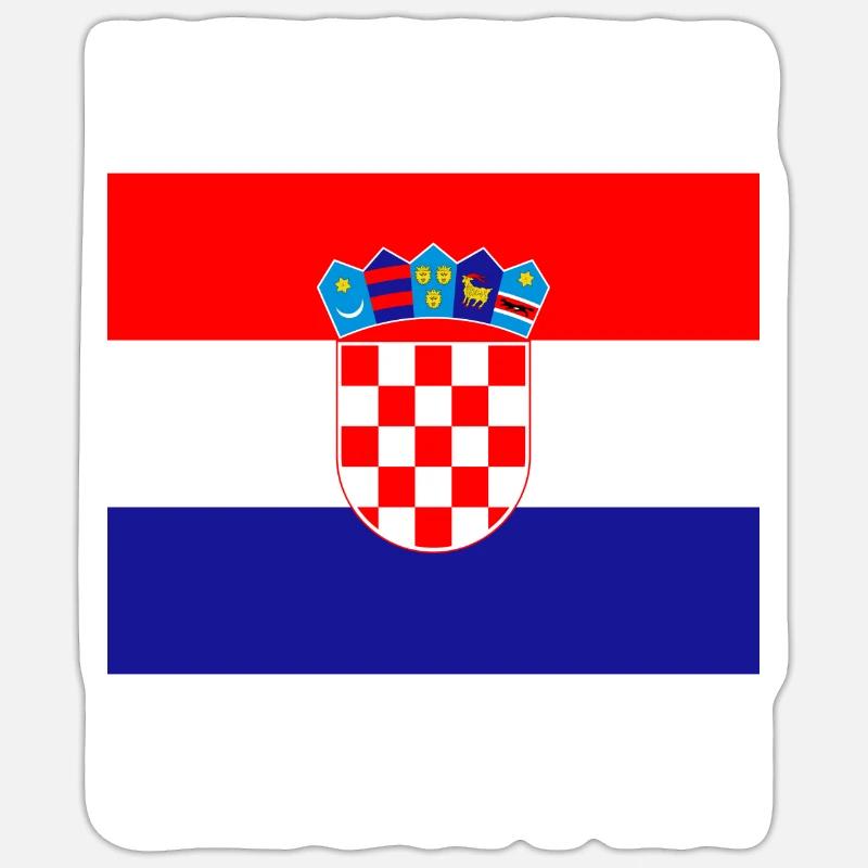 Drapeau croate - Sticker taille S (10 x 10 cm) - blanc mat