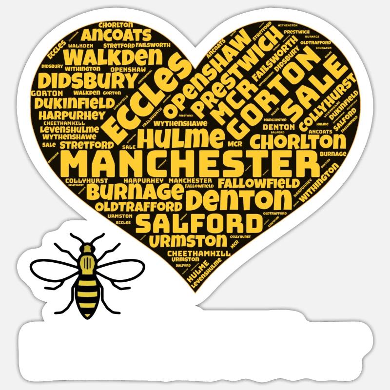 Manchester - Sticker Größe S (10 x 10 cm) - Mattweiß