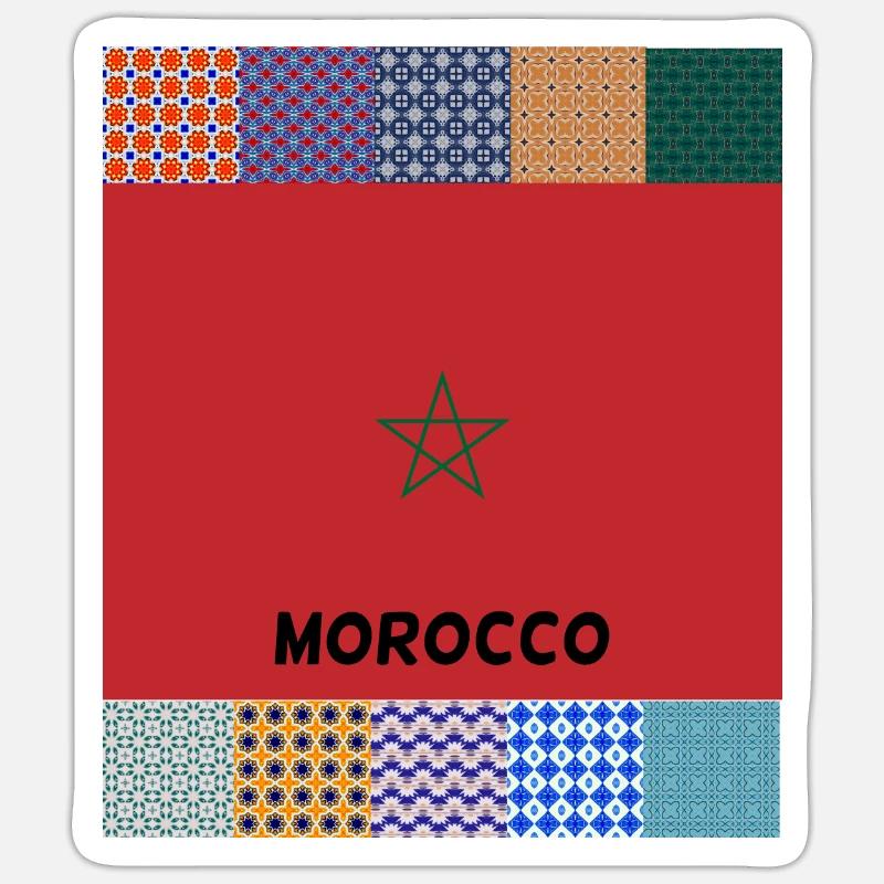 Maroc - Sticker taille S (10 x 10 cm) - blanc mat