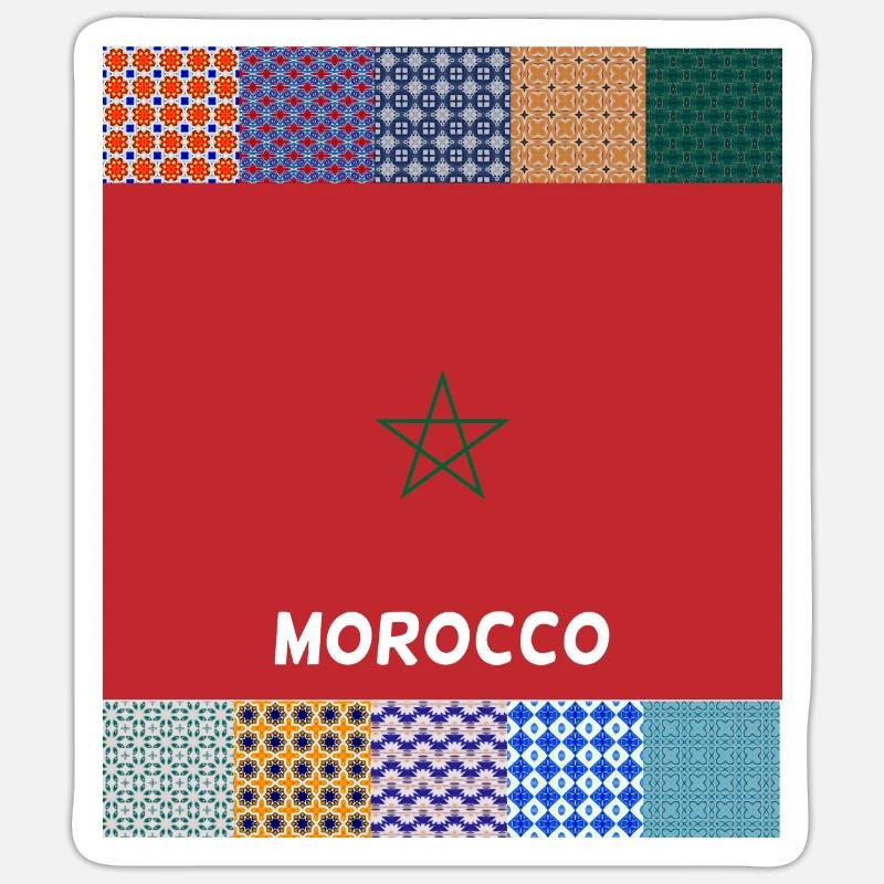 Maroc - Sticker taille S (10 x 10 cm) - blanc mat