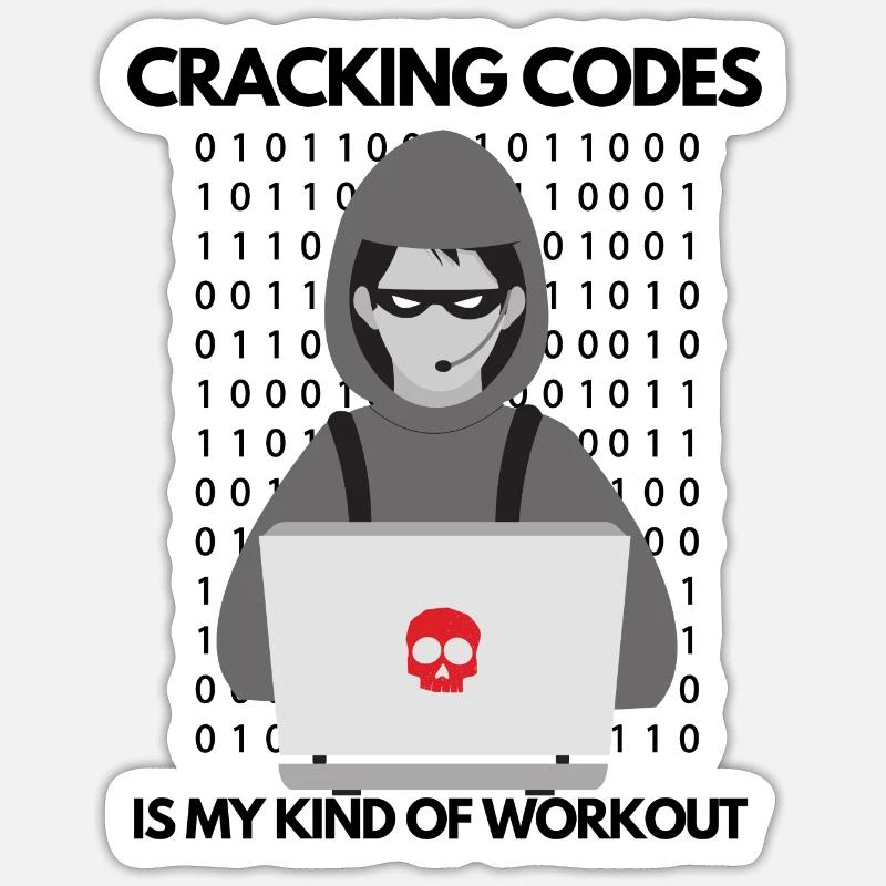 Cybersecurity Professional Hacker Cracking Codes Sticker Größe S (10 x 10 cm)