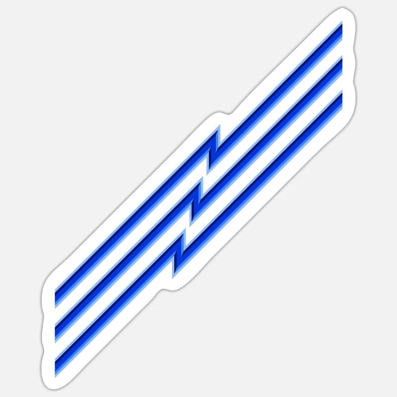 Flash Stripe Graphic - Diagonal / BLUE Sticker size S (10 x 10 cm)