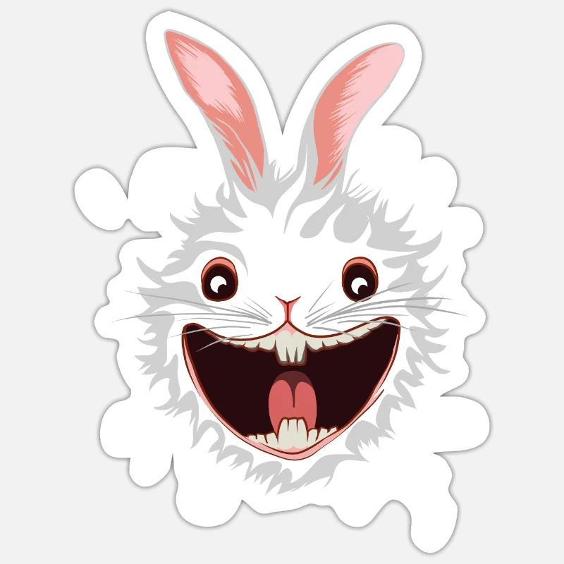 White Rabbit Head Sticker size S (10 x 10 cm)