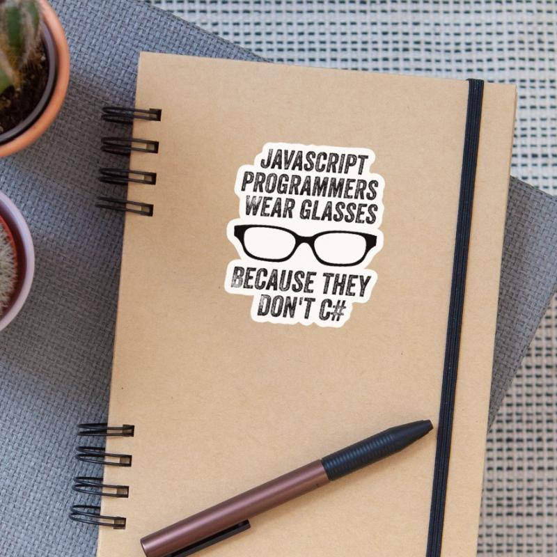 Lustige Javascript-Programmierer Sticker Größe S (10 x 10 cm)