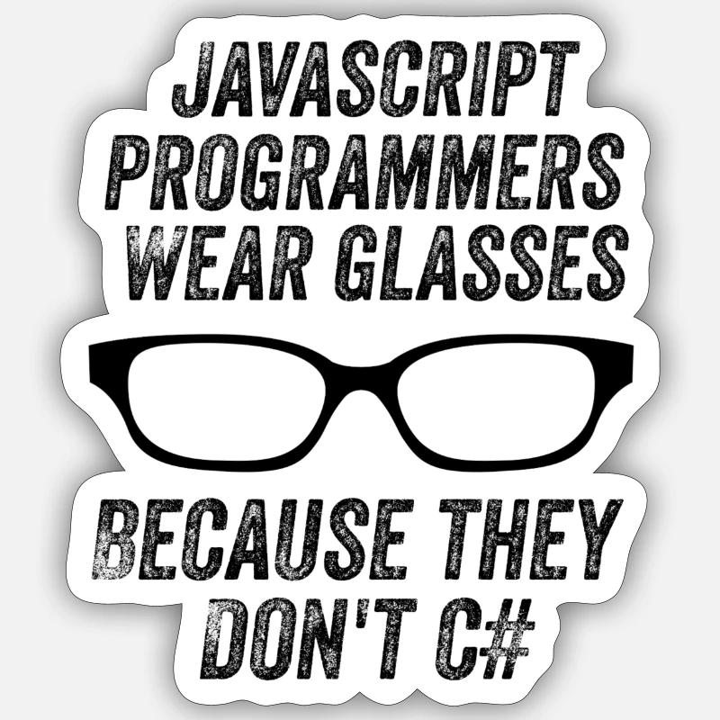 Lustige Javascript-Programmierer - Sticker Größe S (10 x 10 cm) - Mattweiß