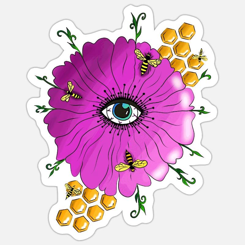 Dame Nature - Sticker taille S (10 x 10 cm) - blanc mat
