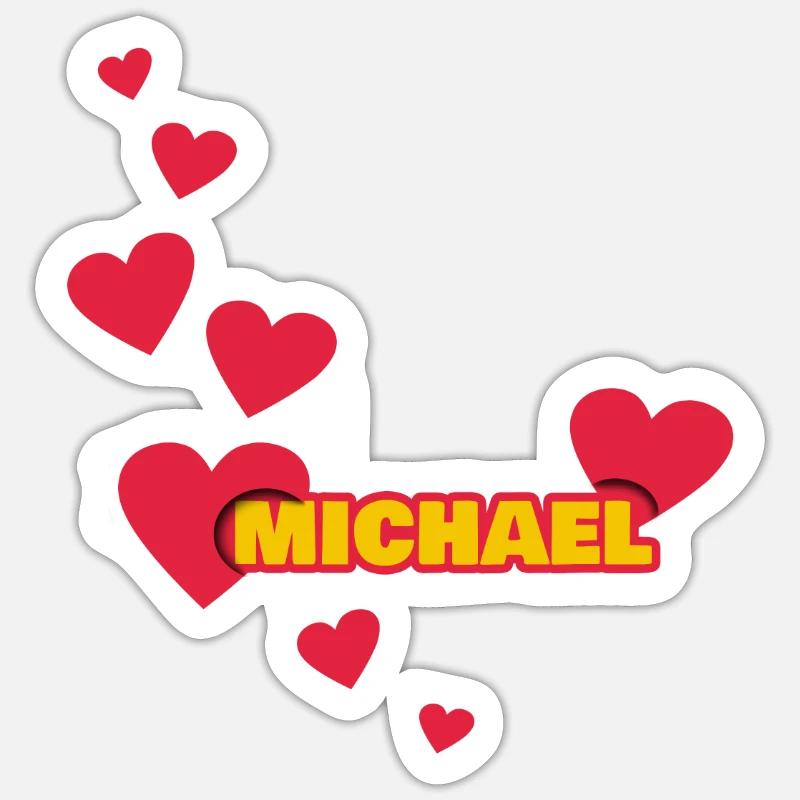 J’aime Michael - Sticker taille S (10 x 10 cm) - blanc mat