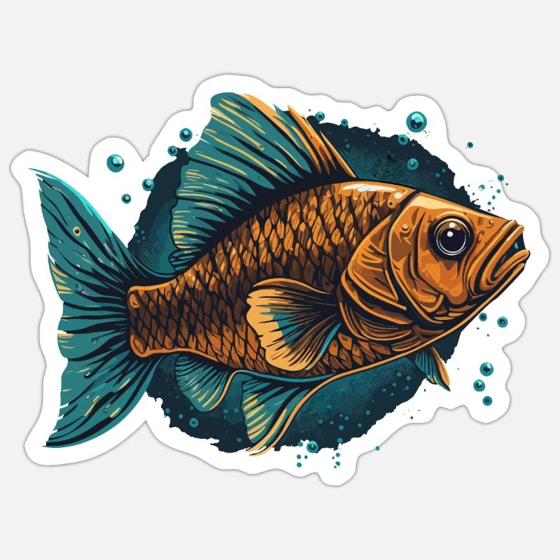 Water Fish Sticker size S (10 x 10 cm)