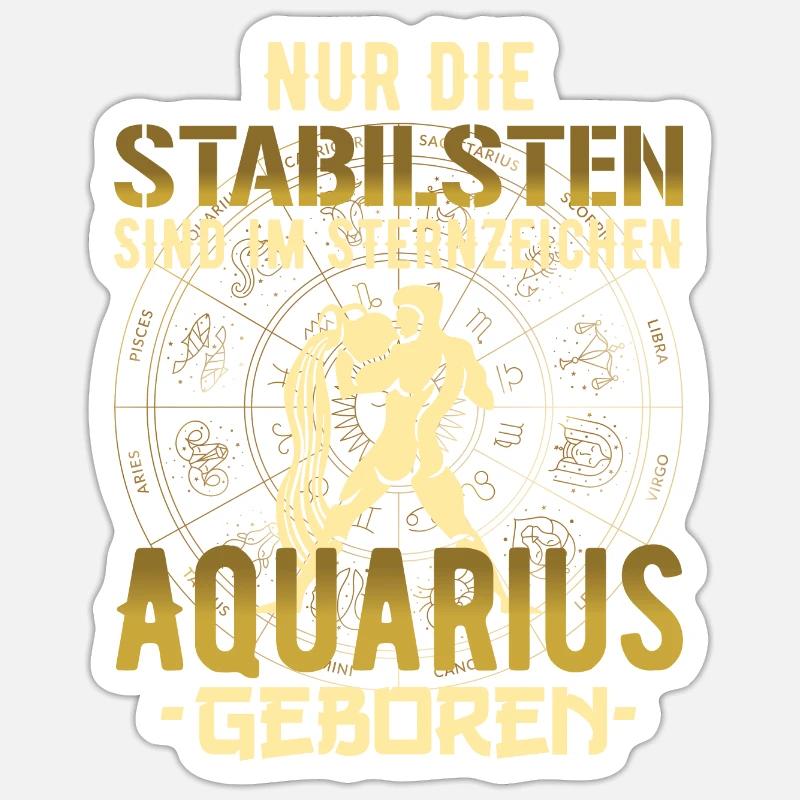 Sternzeichen stabil Aquarius Geschenk Sticker Größe S (10 x 10 cm)