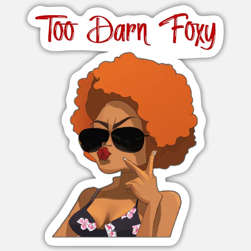 Too Darn Foxy - Red Head Chick Sticker size S (10 x 10 cm)