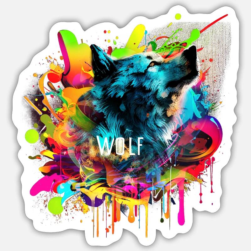 Wolf - Sticker Größe S (10 x 10 cm) - Mattweiß