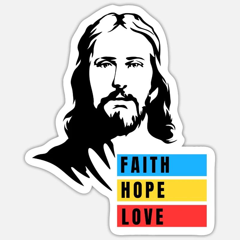 GLAUBE HOFFNUNG LIEBE - Sticker Größe S (10 x 10 cm) - Mattweiß