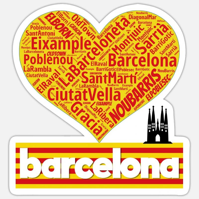 Barcelone - Sticker taille S (10 x 10 cm) - blanc mat