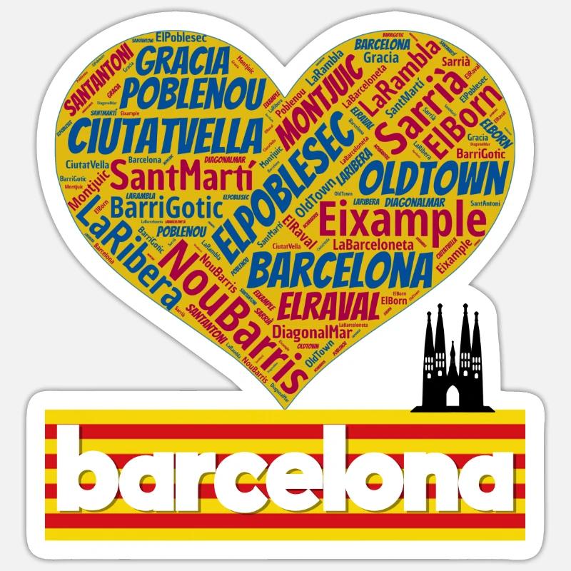 Barcelone - Sticker taille S (10 x 10 cm) - blanc mat
