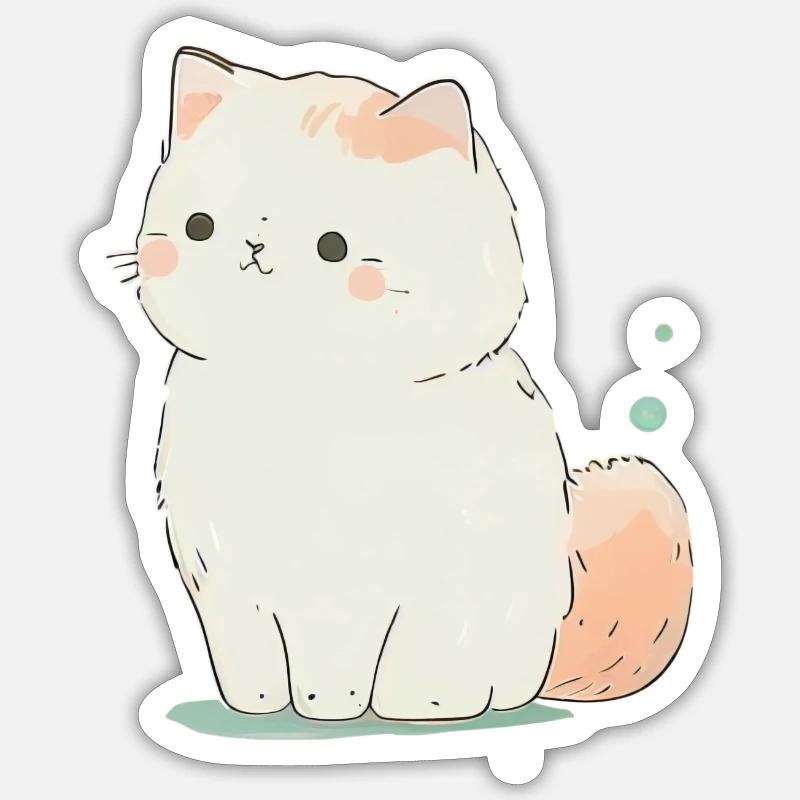 Chat mignon pastel Sticker taille S (10 x 10 cm)