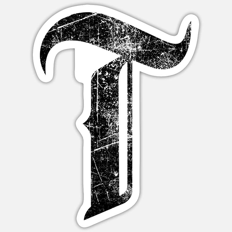 Tshirt alphabet initial T Sticker taille S (10 x 10 cm)