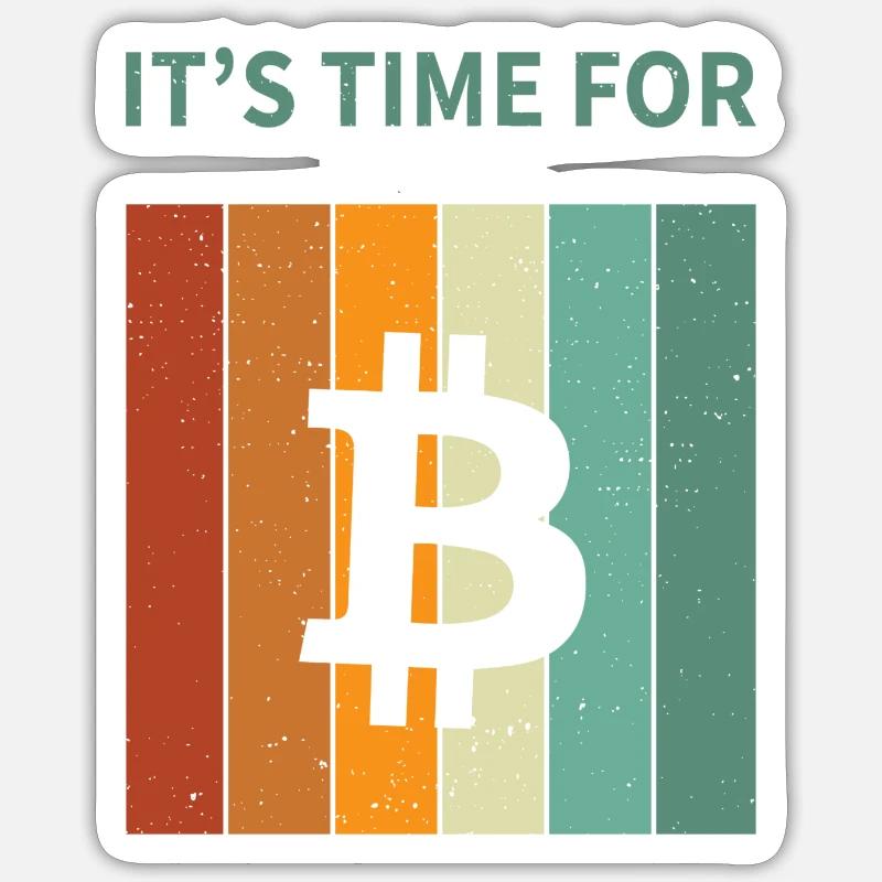 Bitcoin - Sticker taille S (10 x 10 cm) - blanc mat