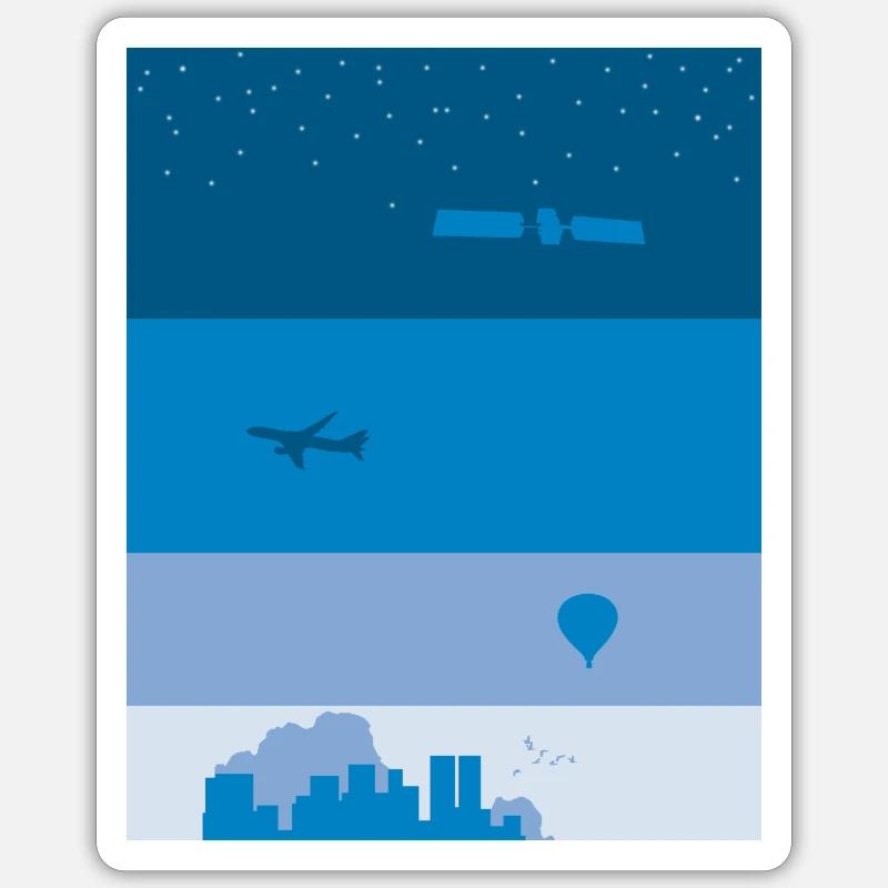 Atmosphère du ciel - Sticker taille S (10 x 10 cm) - blanc mat