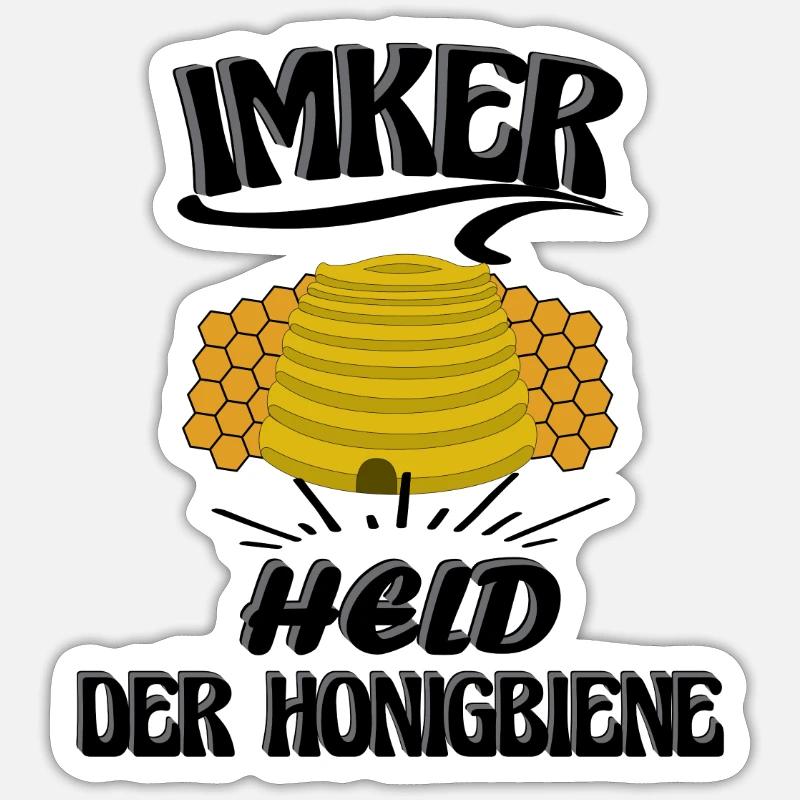 Imker, Held der Honigbiene, Imkerei ein Berufung - Sticker Größe S (10 x 10 cm) - Mattweiß
