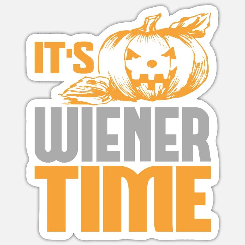 C’EST WIENER TIME FUNNY - Sticker taille S (10 x 10 cm) - blanc mat