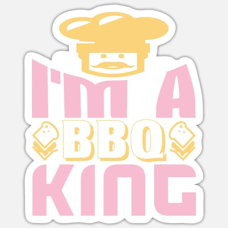 I AM A BBQ KING - Sticker size S (10 x 10 cm) - white matte