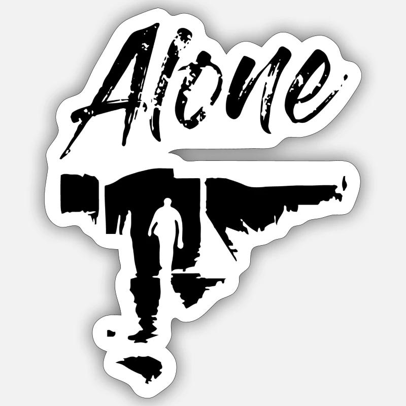 Einsamer Mann Sticker Größe S (10 x 10 cm)