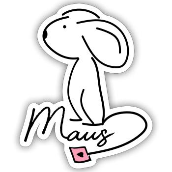 Maus - Mein Schatz. mein Mausi - Sticker Größe S (10 x 10 cm) - Mattweiß - Vorne