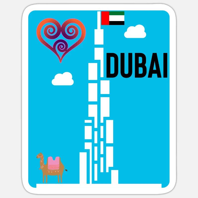 Dubaï - Sticker taille S (10 x 10 cm) - blanc mat