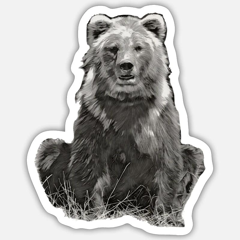 DORO sits SW - Sticker size S (10 x 10 cm) - white matte