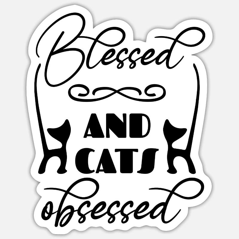 Citation du propriétaire de chat obsédé par les chats Sticker taille S (10 x 10 cm)