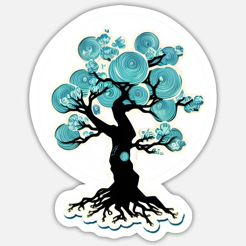 Baum - Sticker Größe S (10 x 10 cm) - Mattweiß