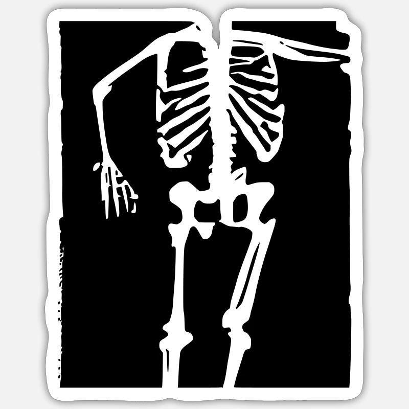 Squelette - Sticker taille S (10 x 10 cm) - blanc mat