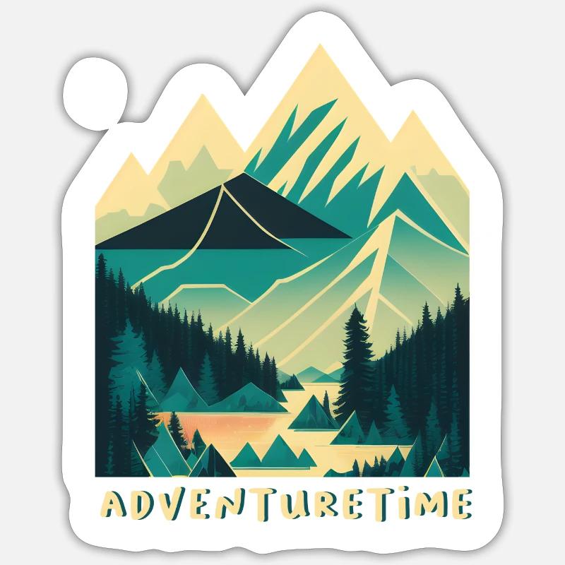 Mountains - Sticker size S (10 x 10 cm) - white matte