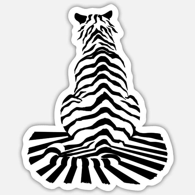 TIGER - Sticker size S (10 x 10 cm) - white matte
