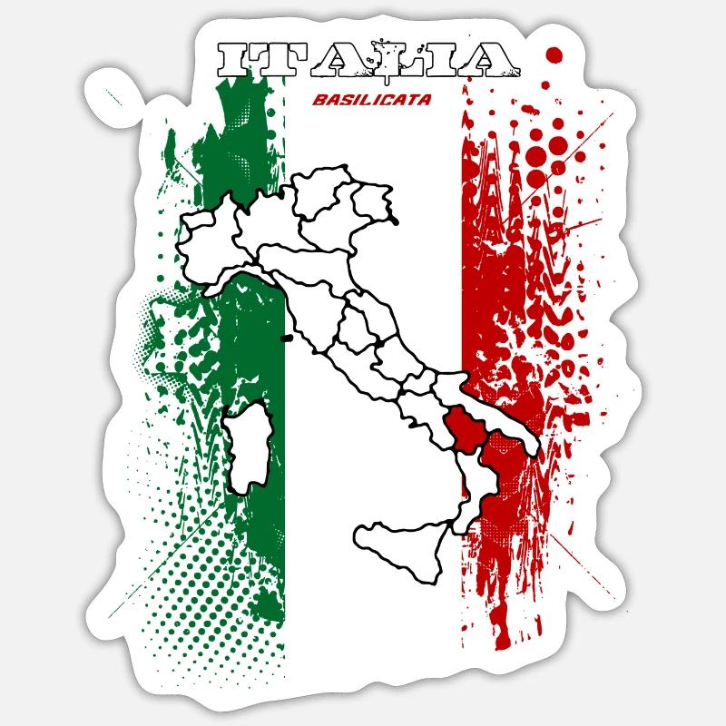 Basilicata - Sticker Größe S (10 x 10 cm) - Mattweiß