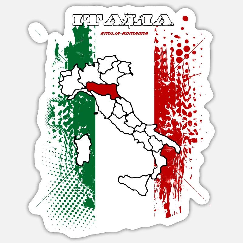 Emilia Romagna - Sticker Größe S (10 x 10 cm) - Mattweiß