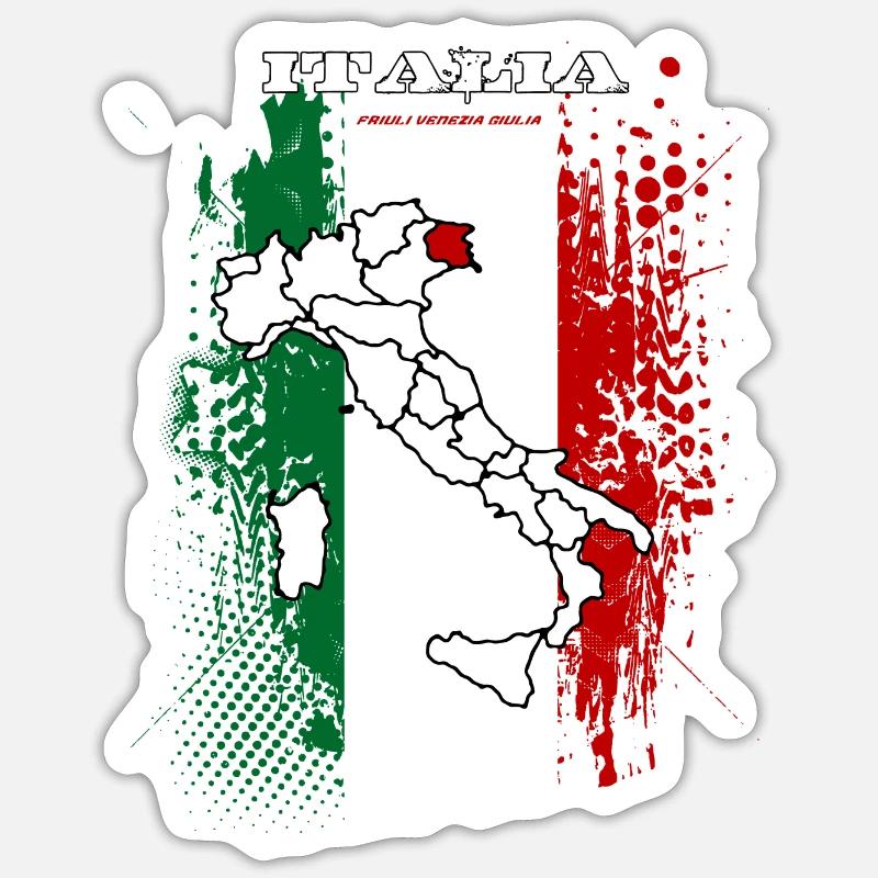 Friuli Venezia Giulia - Sticker formato S (10 x 10 cm) - bianco opaco
