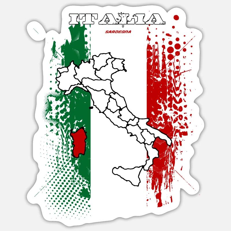 Sardegna - Sticker Größe S (10 x 10 cm) - Mattweiß