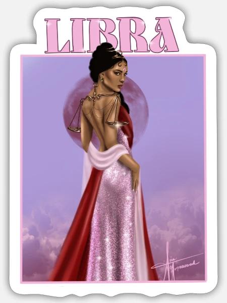 Libra - Sticker Größe S (10 x 10 cm) - Mattweiß