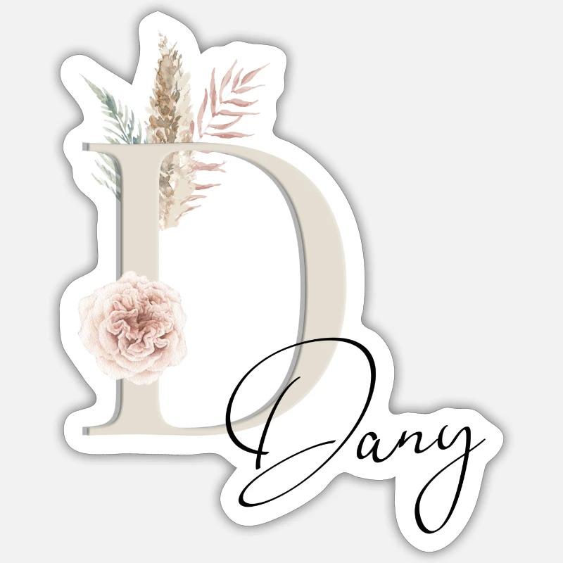 Dany ! Nom Boho - Sticker taille S (10 x 10 cm) - blanc mat